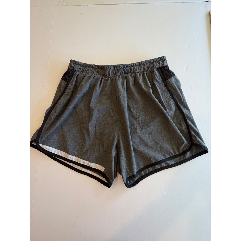 Rabbit Womens Running Shorts Heathered‎ Grey Black Trim L